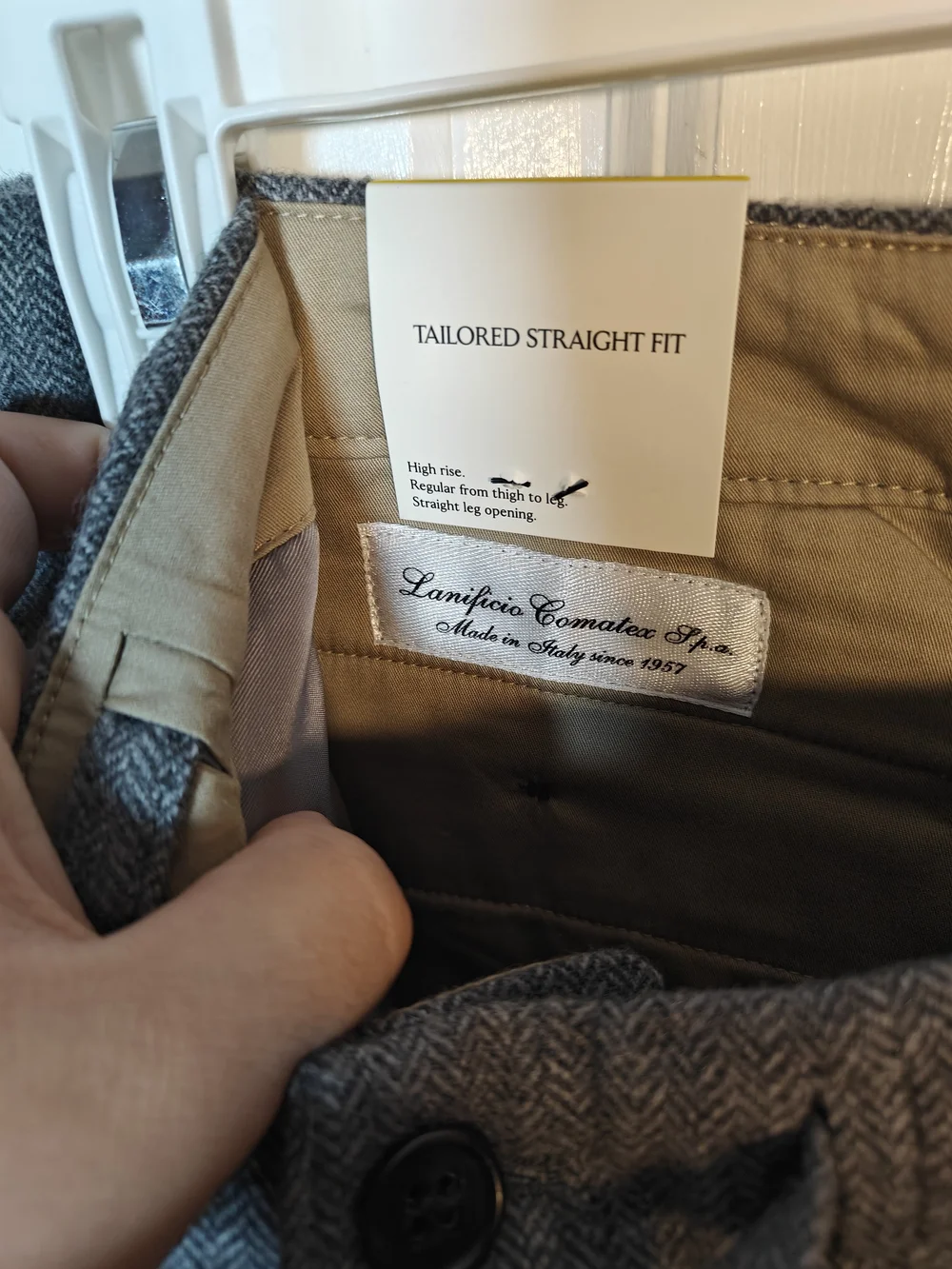NWT Banana Republic Salado Mens Large Gray Lanificio Wool Tweed Drawstring Pant